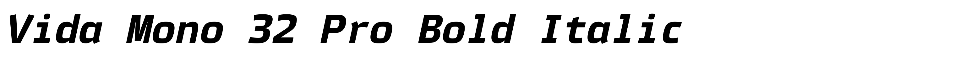 Vida Mono 32 Pro Bold Italic